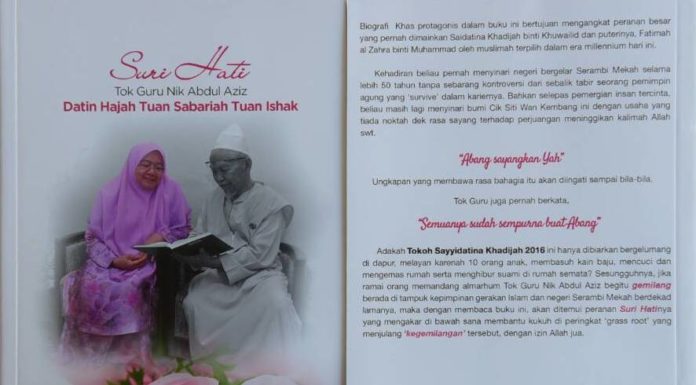 Kisah suri hati Almarhum TGNA dibukukan