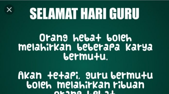 Sekali menjadi guru, selamanya adalah guru