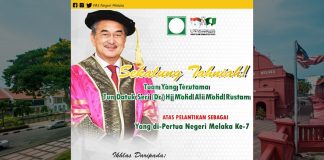 Tahniah TYT Melaka yang baharu melaka
