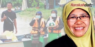 Ustazah Salamiah harung arus deras sampaikan bantuan