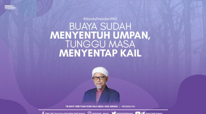 Buaya sudah menyentuh umpan, tunggu masa menyentap kail