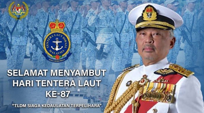 Agong zahir ucapan selamat Hari Tentera Laut ke-87
