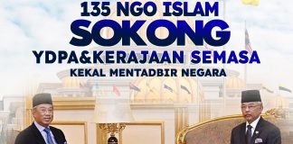 135 NGO sokong Agong dan kerajaan semasa tadbir negara