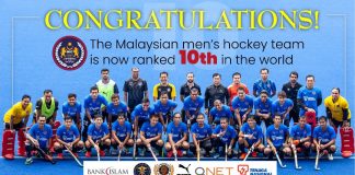 Skuad hoki Malaysia kini naik tangga ke-10 hoki dunia