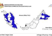 Amaran angin kencang, hujan lebat di sembilan negeri