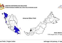 Amaran ribut petir di enam negeri