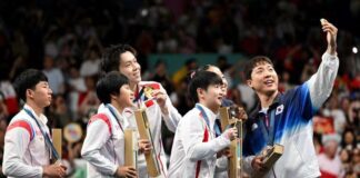 Swafoto atlet Korea Selatan-Korea Utara tular