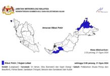 Amaran ribut petir, hujan lebat, angin kencang di Langkawi