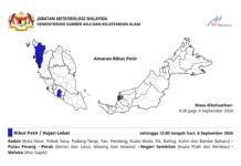 Amaran ribut petir, hujan lebat, angin kencang di 5 negeri
