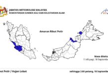 Ribut petir, hujan lebat, angin kencang landa 7 negeri