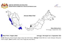 Amaran ribut petir, hujan lebat, angin kencang hari ini
