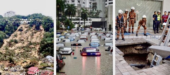 Tanah runtuh, banjir kilat, lubang jerlus di KL