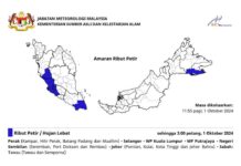 7 negeri dijangka berlaku ribut petir, hujan lebat, angin kencang