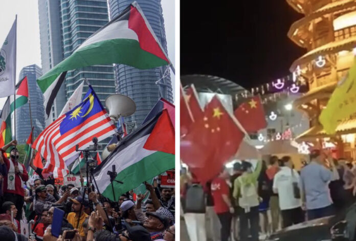 Bendera Palestin, China di Malaysia