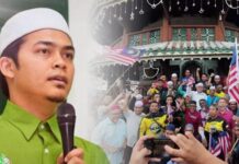 Solidariti perhimpunan Jalur Gemilang di Menara Condong, Teluk Intan