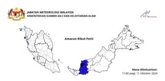 Ribut petir, hujan lebat, angin kencang di Pulau Pinang, Sarawak