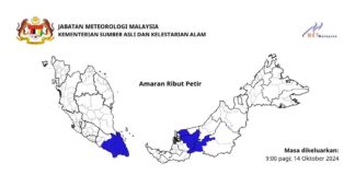 Ribut petir, hujan lebat, angin kencang di dua negeri