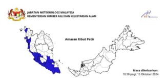 Hujan lebat, ribut petir, angin kencang di 10 negeri, pagi ini