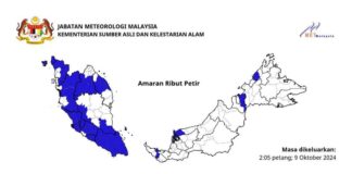 Ribut petir, hujan lebat, angin kencang di seluruh negara petang ini
