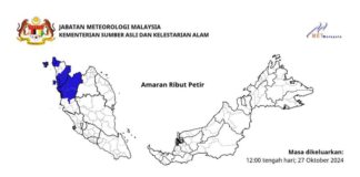 Ribut petir, hujan lebat dan angin kencang di 4 negeri