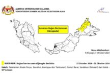 Amaran hujan lebat berterusan di Sabah dan Labuan