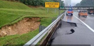 Lubang benam di lorong kecemasan 18.6 Lebuhraya NKVE
