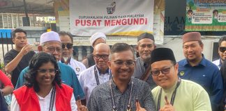 Calon PN, BN, PSM bertembung di pusat pengundian
